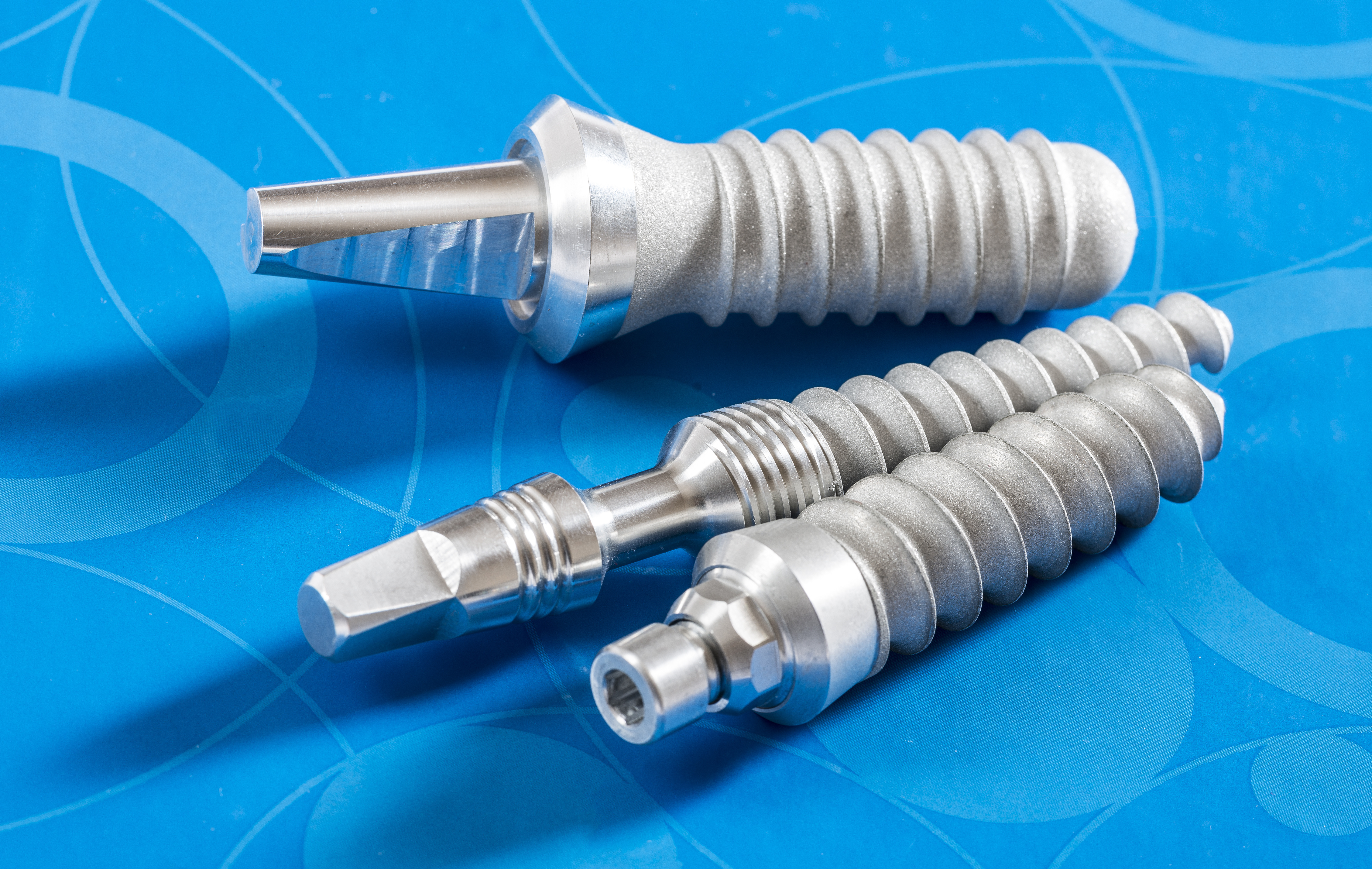 a closeup look at dental implants made of titanium